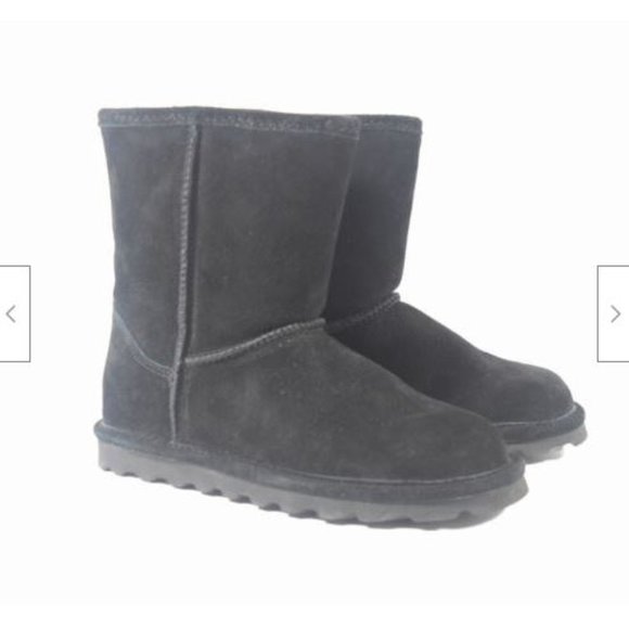 Bearpaw Elle Youth Black Suede Wool Blend Lining Pull On Calf Boot Sz 4 - Picture 3 of 5